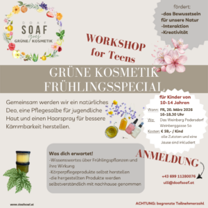 Frühlingsspecial for Teens – Grüne Kosmetik Workshop