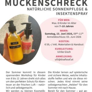 Sonnenschutz & Mückenschreck – Workshop für Kinder von 7-10 Jahren